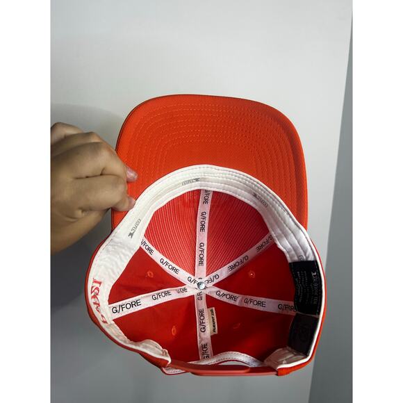 G/FORE Circle G’s Stretch Twill Snapback Golf hat in all orange - Picture 2 of 7